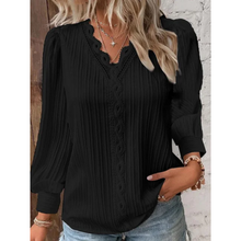 Jackalyn - Elegante Damenbluse aus Spitze – Schwarz