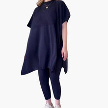 Laura | Weiches Strick-Zweiteiler – Marineblau