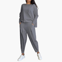 Anna | Bequemes Zweiteiliges Set mit Rundhalsausschnitt – Grau