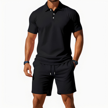 Aldrin - Trendiges Polo- und Short-Set für Männer – Schwarz