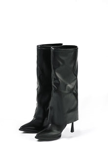 Olivia | Schwarze Designer-Stiefel mit einzigartigem Oversized-Look – Schwarz