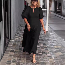 Juliana - Elegantes Kleid mit Puffärmeln – Schwarz (Fast ausverkauft)