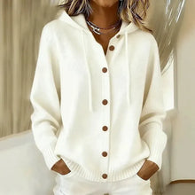 Giliza – Kapuzen-Strickjacke Mit Knöpfen – Weiß