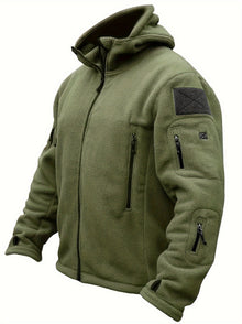 Warme Fleece-Reißverschluss-Winddichte Outdoorjacke Für Herren | Perfekt für Outdoor-Aktivitäten – Arme Grün