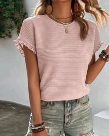 Renia | Stilvolles Sommer-T-Shirt – Hellrosa