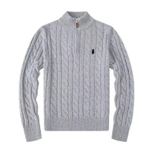 Mathias | Stylischer Pullover mit Halbreißverschluss – Grau