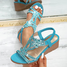 Kirelda - Elegante Keilsandaletten – Blau