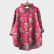 Leona | Oversized Leinen-Bluse – Rosa