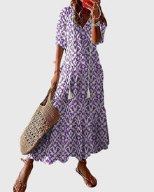 Amalia™ | Retro Bohemian Sommerkleid – Lila