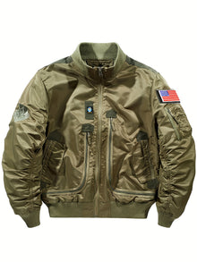 Warme Bomber Taktische Outdoorjacke Mit Stehkragen Für Herren | Perfekt für Outdoor-Aktivitäten – Khaki
