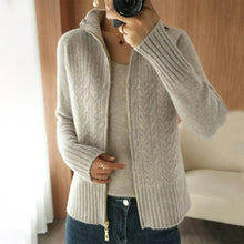 Strickjacke mit Zipper | Weiches Material | Lässige Eleganz – Creme