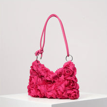 Handtasche mit 3D-Rosen | Knotengriff | Extravagant & Feminin – Rosa