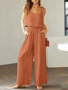 Scarlett | Damen Set Top Hose Koordiniert Elegant Modern – Orange