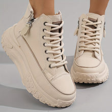Lässige High-Top Plateau-Sneaker für Damen | Perfekt für lässige Tage – Khaki