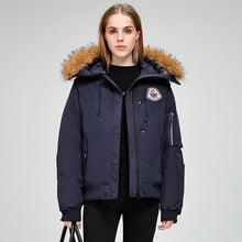 Kurze gesteppte Damen-Winterjacke - Lysanne – Blau