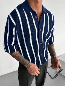 Cordell - Atmungsaktiver Pullover Mit Kurzen Ärmeln – Blau