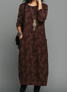 Dina | Elegantes Winterkleid – Burgunderrot
