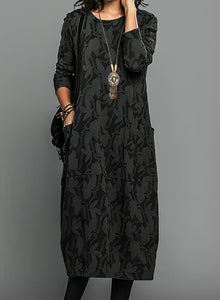 Dina | Elegantes Winterkleid – Schwarz