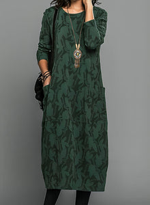 Dina | Elegantes Winterkleid – Grün