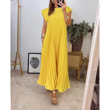 Sierra | Plissee Maxi Cocktailkleid – Gelb
