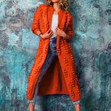 Kiana | Langer Pullovermantel mit Wellenmuster – Orange