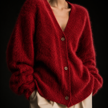 Remona – Bequeme Kaschmir-Strickjacke – Rot