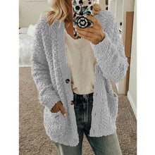 Dalavia – Langärmelige Strickjacke Mit Taschen – Hellgrau