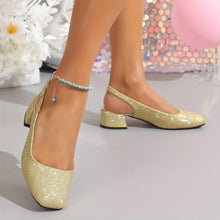 Ornela - Sandalen Mit Klobigem Absatz Und Eckiger Zehenpartie – Gold