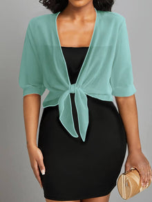 Skyla - Elegante Bluse mit offener Vorderseite für Damen – Smaragd