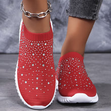 Elizaa – Bequemer Turnschuh Mit Strasssteinen – Rot