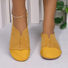 Bethan – Flexible Faltbare Flache Schuhe mit Eckiger Zehenpartie – Gelb