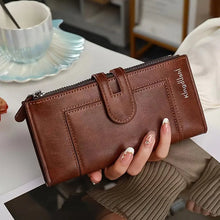Hinina – Lederbrieftasche Mit Doppeltem Reißverschluss – Dunkelbraun
