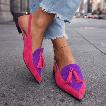 Lorena Sandalen mit Riemen und Quasten – Rosa und Violett