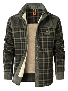 Dalmas - Lässige Winter Jacke im Karo Schau – Grün