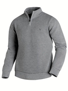 Noel | Lässiger Strickpullover Mit Reißverschluss – Grau