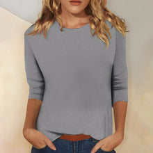 Katherina - Bequemes Rundhals-Shirt – Grau