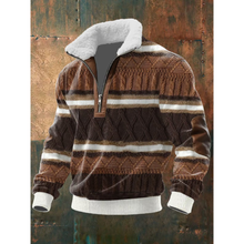 Ibrahima – Fleece Rollkragen Pullover Mit Reißverschluss – Braun-Grau