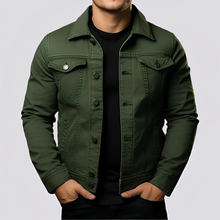 Maxwell - Traditionelle Männerjacke aus robustem Stoff – Armeegrün
