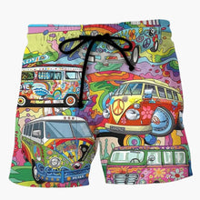 Bunte bedruckte Boardshorts für Männer - Sommerliche Strandmode – Rot