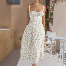 Lumivita™ – Elegantes Damen Sommerkleid – Grüne Blumen