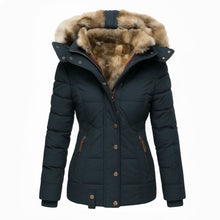 Anna™ | Warmer mit Fell gefütterter Wintermantel – Dunkelblau