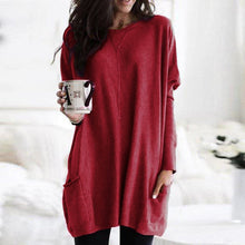 Katharina - Damen Pullover Taschen – Rot