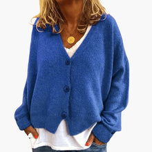 Gwen – Langärmelige Strickjacke – Blau