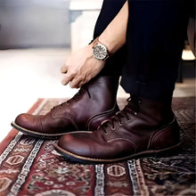 Garrick - Strapazierfähige Vintage-Stiefel – Rot