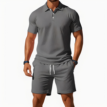 Aldrin - Trendiges Polo- und Short-Set für Männer – Grau