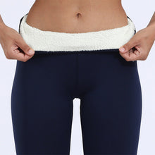 Rillie - Erhöhte Komfort-Leggings aus dickem Samt mit hoher Taille – Marineblau