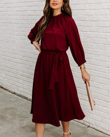 Elegantes Halbärmeliges Cocktailkleid für Frauen – Rot