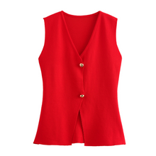 Romilly - Trendige Damen-Strickweste – Rot