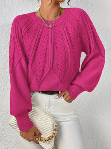 SAVINA – Strickweste mit floralem Muster – Rosa