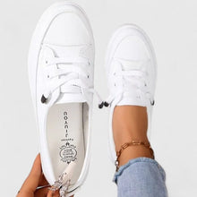 Julia | Damen Frühlings Klassische Schnürsneaker – Weiß